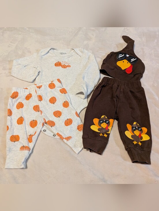 Carter's Other - Carter's Baby Pumpkin Bodysuit & Turkey Set 0-3 Months Infant Baby Fall Clothes